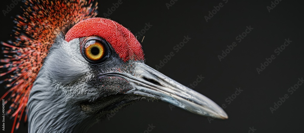 Aufkleber A close up view of the sarus crane s head with copy space image available