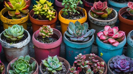 Fototapeta premium Close-up image of a succulent plant, showcasing its detailed, fleshy leaves. Perfect for themes of nature, minimalism, and indoor gardening