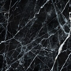 Black marble texture with white veins.