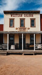 Fototapeta premium Facade of a western saloon, old west.