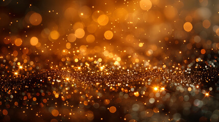 abstract Christmas golden bokeh background, filled with warm golden lights, with a dreamy appearance of glowing lights, an ethereal, magical, and serene mood for a holiday theme