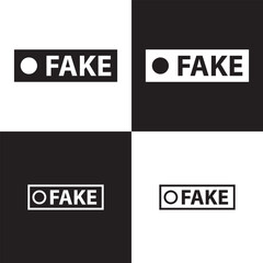 Fake icon vector fake news information sign. isolated on white and black background. vector illustration. EPS 10
