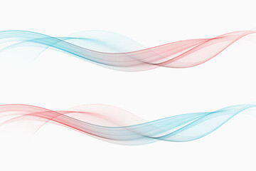 Stream of colored transparent wave, design element.