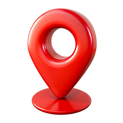 A Red 3D Glossy Location Pin Sticker