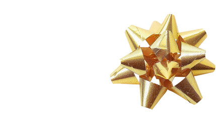 Christmas gold bow on transparent background 