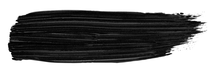 Shiny black brush stroke isolated on transparent background