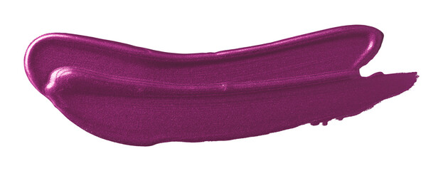 Shiny dark purple brush stroke isolated on transparent background