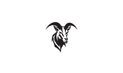 Goat Icon Design black simple flat on white background