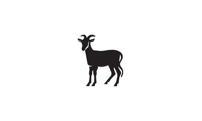Goat Icon Design black simple flat on white background