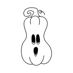 Halloween pumpkin. Hand-drawn Doodle Pumpkin Lantern symbol of the Happy Halloween holiday
