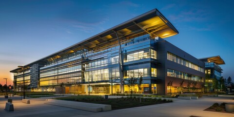 Fototapeta premium A government office eco building with LEED certification and energy performance monitoring