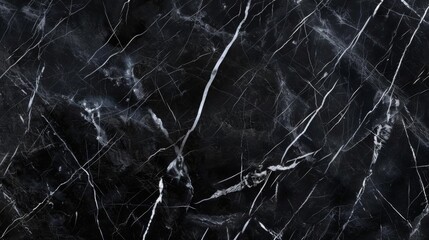 Black marble texture with white veins, seamless pattern.