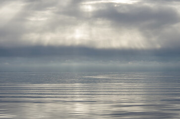 Obraz premium Late autumn by the seashore. Where the sea meets the sky