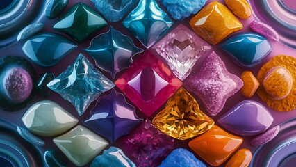 Obraz premium Hyper-detailed 3D render of rare stones with for cool background or wallpaper