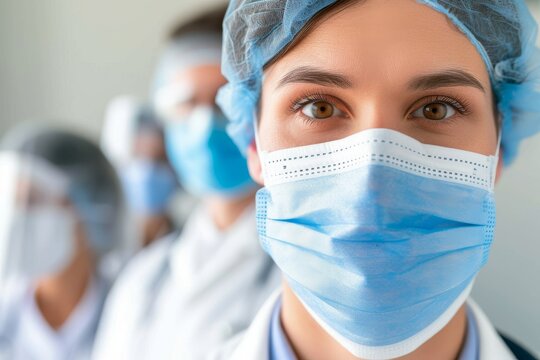 doctor working at the hospital wearing a facemask to avoid covid-19