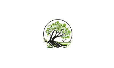 Green Park logo, Eco park vector black logo on white background