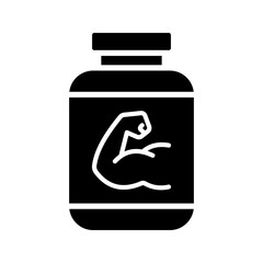 Fototapeta premium Protein jar icon Sport Nutrition color editable