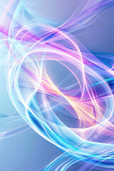 Technology Background,  An abstract neon backdrop bursts with vivid gradients of purple, blue, and pink, featuring swirling shapes and lines. The center boasts ample empty space,