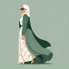 Muslim Woman wear glasses
