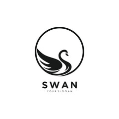 Swan logo design vector icon with elegan concept