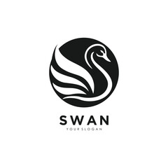 Naklejka premium Swan logo design vector icon with elegan concept
