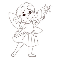 Adorable coloring pages featuring a cute fairy in a magical fairy tale setting. Perfect for kids activity books, these hand-drawn designs inspire joy and imagination