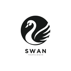 Swan logo design vector icon with elegan concept