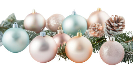 Christmas decoration, balls on transparent background