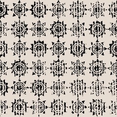 black and white seamless abstract pattern with shapes grunge texture modern design