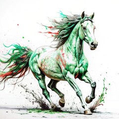 Obraz premium Painting abstract gold horse wall art modern art paint spots paint strokes knife painting Large stroke oil painting mural art wall