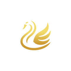 Swan logo design vector icon with elegan concept