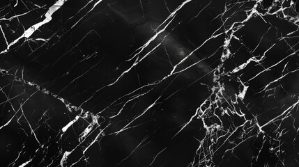 Black marble texture with white veins, seamless pattern.