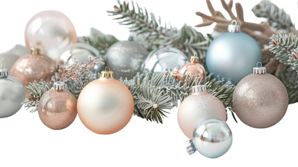 Christmas decoration, balls on transparent background
