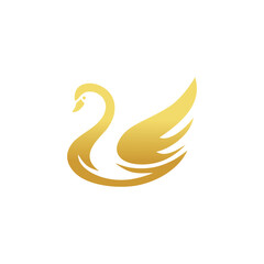 Swan logo design vector icon with elegan concept