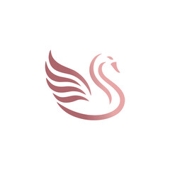 Obraz premium Swan logo design vector icon with elegan concept