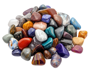 A pile of colorful stones and rocks