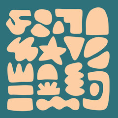 abstract shape element hand drawn vector	
