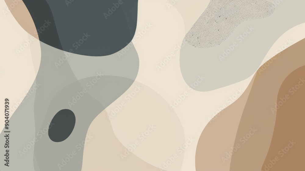 Poster abstract minimalistic background with simple shapes and clean lines in neutral tones