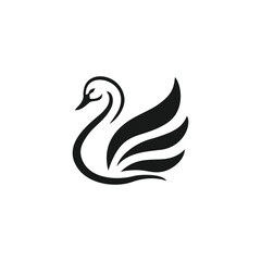 Swan logo design vector icon with elegan concept