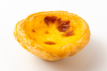 Egg tarts on a white background