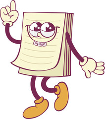 Notebook character retro groovy mascot 