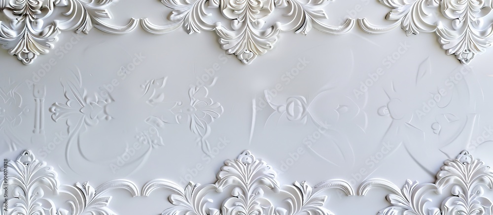 Fototapete A patterned white background on paper with ample copy space image