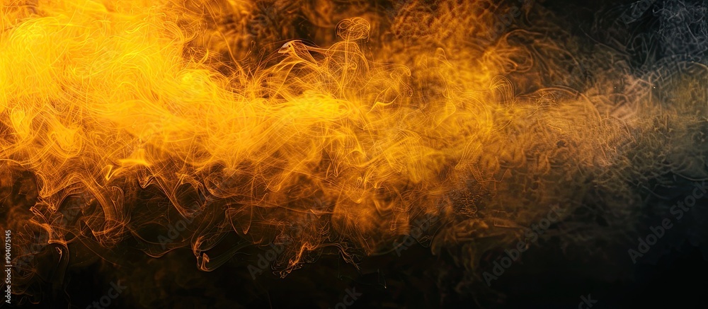 Aufkleber a vibrant yellow mist against a dark backdrop with available copy space image