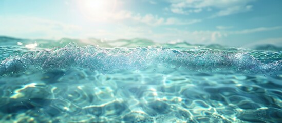 Fototapeta premium Clear water background with focus on a specific area ideal for adding text with copy space image