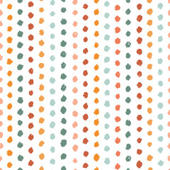 Dots pattern, paint brush strokes, grunge effect, polka dot seamless pattern for wallpaper, backgrounds, textile prints, wrapping paper, etc. Autumn palette. EPS 10