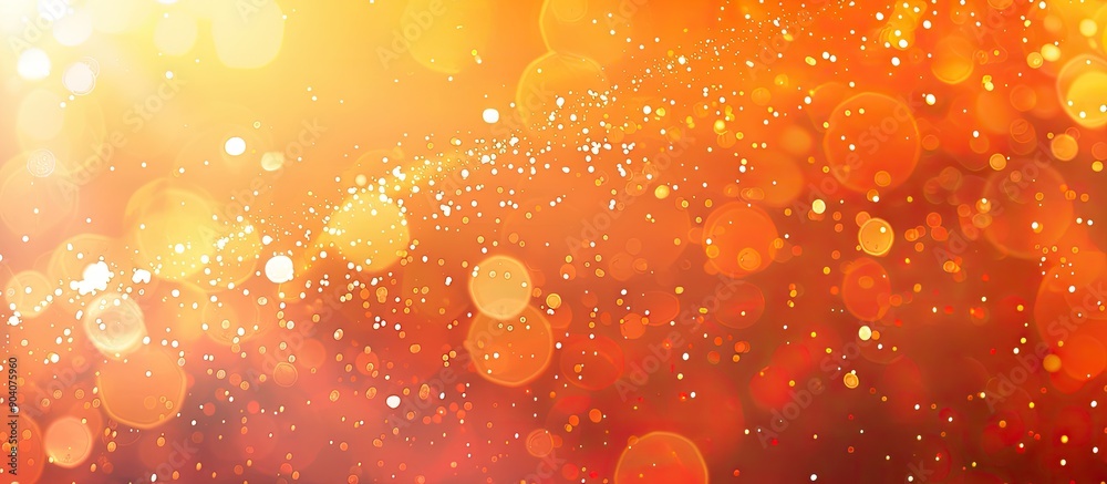 Poster a vibrant orange abstract background with sparkling bokeh effects creates an appealing display ideal