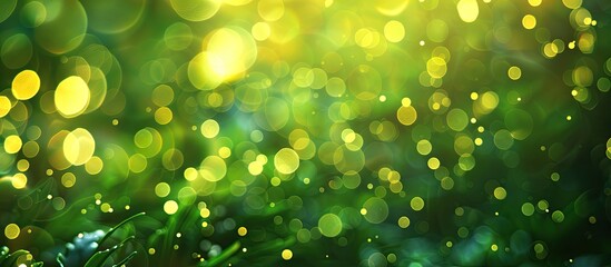 Obraz premium Green blurry background with copy space image