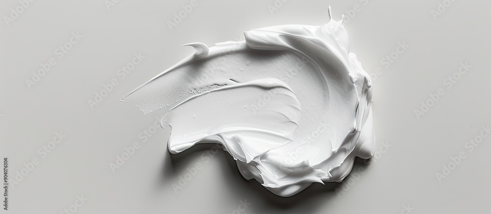 Poster skin care cream in a smooth texture spread on a white background for a copy space image