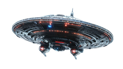 Obraz premium Alien spaceship on transparent background 