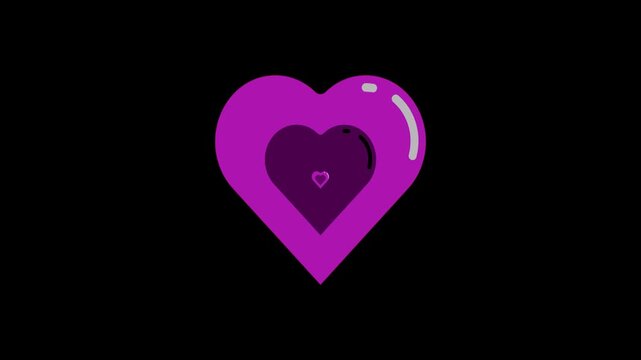 Cartoon Infinity Heart Pulsating Loop Black Screen